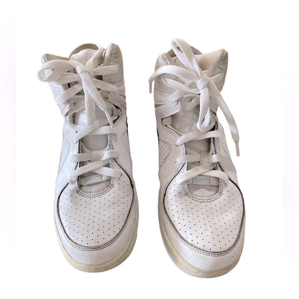 Nike Court Invader White Leather Youth Mid Top Lace Up Sneakers - Size 6.5Y